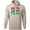 Lidé utíkají, hasiči přibíhají - Mikina pánska Cape s kapucňou - 3XL ( Ľadovo sivá )