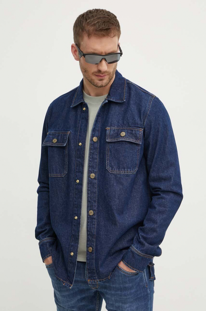 Pepe Jeans RELAXED OVERSHIRT pánska tmavomodrá prechodná oversize PM308585CU4 M