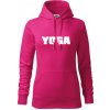 Yoga nápis - Mikina dámská Cape s kapucí - L ( Purpurová )
