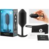 b-vibe Snug Plug 3 - dvojitý análny plug (180g) - čierny