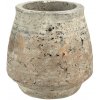 Clayre & Eef Béžovo-šedý cementový kvetináč s patinou - Ø 19*18 cm - Clayre & Eef