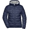 James & Nicholson Bunda JN 1155, prošívaná, dámská COT02115538405-navy/silver 2XL Modrá tmavá/stříbrná