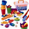 Ikonka Kreatívne kamene farebné montessori puzzle