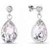 Strieborné náušnice s kryštálmi Swarovski Elements číra kvapka Barocco KCD432010C Kryštál