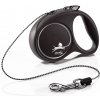 FLEXI Black Design XS 3 m čierna samonavíjacia vôdzka pre psy do 8 kg s lankom