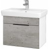 Dreja Umývadlová skrinka SOLO SZZ 55 - N01 Biela lesk / Úchytka T07 / D01 Betón