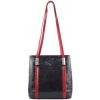 Kabelka batoh Cereta kožená - hnedá černá / červená