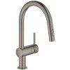 Grohe Minta - Drezová batéria s vyťahovacou spŕškou, kefovaný Hard Graphite 32321AL2