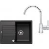 SET299 - Gránitový drez Blanco Zia 45 S Compact antracit + Kuchynská batéria Rosan Zerro JZ38101 chróm