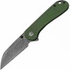 CIVIVI Elementum Green Canvas Micarta Handle Damascus Blade C18062AF-DS1