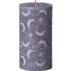 Bolsius Rustic Silhouette Valec 68x130mm Slate Blue sviečka