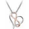 Silver Cat Romantický srdiečkový bicolor náhrdelník so symbolom nekonečno SC428