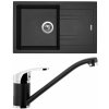Set Sinks (dřez Linea 780 Metalblack 74 + baterie Pronto Metalblack 74) LI78074NPRGR74
