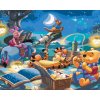 ZUTY Maľovanie podľa čísel - MACKO PUA JEHO PRIATELIA POZORUJÚ HVIEZDY Rámovanie: vypnuté plátno na rám, Rozmer: 80x100 cm