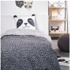 POSTEĽNÁ BIELIZEŇ ČIERNE ZVIERATKÁ PANDA 200 X 140 CM
