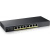 Zyxel GS1915-8EP, 8-port GbE PoE Smart hybrid mode Switch, standalone or NebulaFlex Cloud, 60 Watt 802.3at, desktop, fanless GS1915-8EP-EU0101F