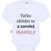 Body s potiskem New Baby a zavolej MAMKU! - velikost 74 (6-9m)