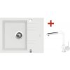 Granitový drez s batériou LINEA 600 XC 480 x 600 mm biela matná G2028XC + batéria Mix 3 P GR