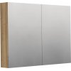 INTEDOOR Zrkadlová skriňa BEE, 2 dvere, el. zásuvka, IP44, š. 100cm, dub Halifax