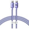Baseus CAJY000605 Crystal Shine Series Dátový Kábel USB-C - USB-C 100W 1,2m Purple 6932172602888