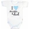 Body krátky rukáv Baby Nellys, I love mom & dad, kluk, veľ. 80