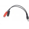 GEMBIRD Kabel CABLEXPERT rozdvojka jack 3,5mm (4 pólový) na 2x3,5mm M/F, 20cm, černý