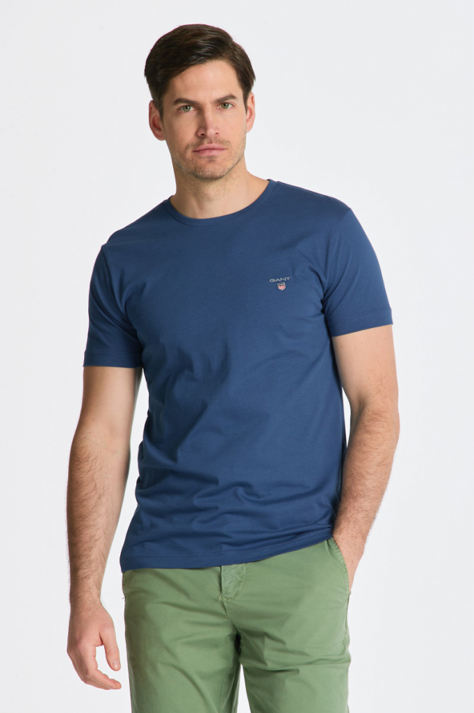 Gant tričko Original Slim modré