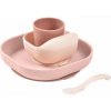 Beaba Jedálenská sada silikónová 4-dielna Cotton Candy