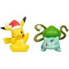 Jazwares Pokémon akčné figúrky Bulbasaur a Pikachu (Holiday pack) - 5 cm