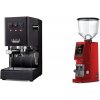 Gaggia New Classic EVO, black + Eureka Atom W 75, ferrari red