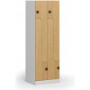 Kovová šatníková skrinka S1 Z, 4 oddiely, 1850 x 600 x 500 mm, demont, zámok s čítačkou RFID kariet, laminované dvere, buk