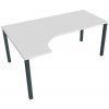 Hobis Pracovný stôl Uni, ergo, pravý, 180x75,5x120 cm, biela/čierna