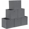 Textilný organizér do skrinky a zásuvky súprava 6 ks 30x30x30 cm – sivý