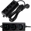 Predlžovací Kábel do zásuvky Smartled 3 m, 3 ks zásuviek, čierny