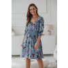 Tehotenské šaty na dojčenie Lovely Dress, Blue with flowers