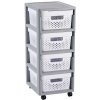 CURVER Infinity skrinka s bodkami 4x 11 l, biela