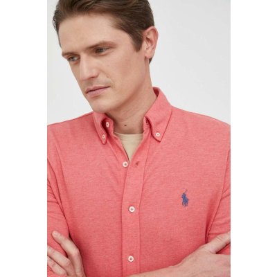 Polo Ralph Lauren pánska bavlnená košeľa červená regular s golierom button-down 710654408