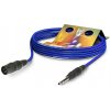 Sommer Cable SGFD-1000-BL - Hotový mikrofónový kábel, konektory HICON 1x XLR samec a 1x Jack 6,3 mm Stereo. Dĺžka 10m. Farba kábla modrá