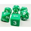 Dice4friends Kocky Opaque Green/White (7ks) RPG set
