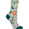 Gentle Grip dámske vzorované ponožky SOCKSHOP RHS s potlačou VTÁKY a KVETY