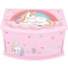 Ylvi Live your Dream šperkovnica so zrkadlom, ružová - Naja na obláčiku s dúhou – dievčenská kartónová šperkovnica so zrkadlom od Ylvi, ružový dizajn.