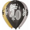 SMART BALLOONS Nafukovacie balóniky, 30 cm, Happy Birthday „40“, mix farieb, 5 ks 8595681501158
