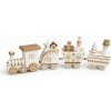 DECOLED Drevená vlaková dekorácia s tromi vagónmi, 22,3 × 7,2 × 2,8 cm, biela