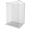Mexen Kioto, priechodná sprchová zástena Walk-in 115 x 200 cm, 8mm číre sklo, profil ružové zlato, 800-115-002-60-00