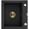 INVENA INVENA - Granitový drez TESALIA, čierny s automatickým sifónom, zlatý AZ-01-Z41-B