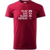 Play Eat Sleep Repeat game - Klasické pánske tričko vyššej gramáže - M ( Marlboro červená )