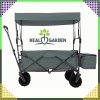 Veľký skladací záhradný plážový prepravný vozík na ryby so strieškou a kolesami XL