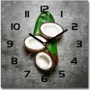Sklenené hodiny štvorec Polovičky kokosov 30x30 cm