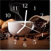 Nástenné sklenené hodiny Káva 30x30 cm