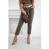 Fashionweek Dámske nohavice s opaskom CARGO K6773-1 Farba: Khaki, Veľkosť: Universal